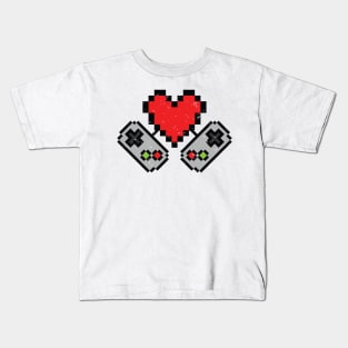 Retro Gamer Couple Love Kids T-Shirt